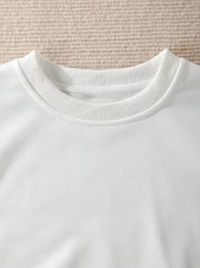 SHEIN Áo nỉ in hình mèo con dễ thương cho bé gái tuổi mới lớn mùa thu/đông - trắng - Xem 3