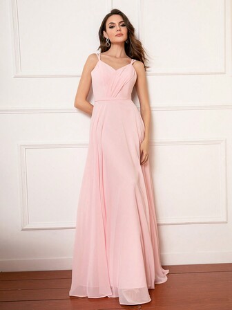 Lilac Romantic Strappy Floor Length Formal Dress