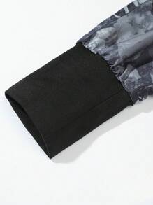 Manfinity Sport Corelite Boyfriend Style Men Brush Print Drawstring Waist Cargo Pants