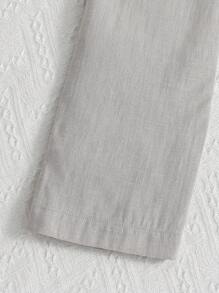 Conjunto de 3 piezas para niña preadolescente: camiseta casual blanca de manga corta, top sin mangas y pantalón largo - Blanco - Ver 3