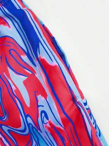 Manfinity VDAYZ Men's Marble Printing Drawstring Wide-Legged Beach Shorts For Vacation - Multicolor - View 5