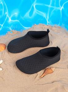 Boys' Soft, Comfortable, Breathable, Quick-Drying Swimming/Shoes For Indoor/Beach/Hotel Wear, Cartoon Printed, Stylish Shallow Creek Shoes, Spring/Summer - Black - View 6