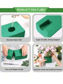 High-Grade Foam Brick For Flowers, Artificial Flowers Decor, Suitable For Wet & Dry Use - Green - View 7