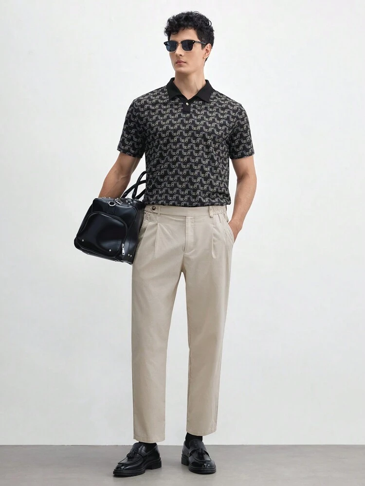 綿製メンズ織り柄 カジュアルなストレートレッグパンツ、春夏に適しています