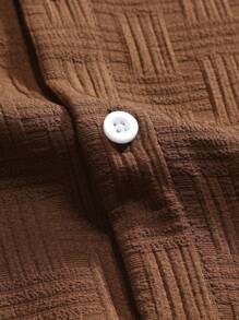 Manfinity RSRT Áo sơ mi và quần đùi nam cài nút chắc chắn cho mùa hè - Cà phê nâu - Xem 4