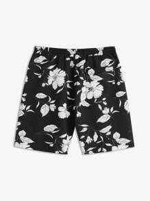AKNOTIC Business Casual MOCODE Men's Woven Loose-Fit Mid-Waist Shorts With Ditsy Floral, Suitable For Summer