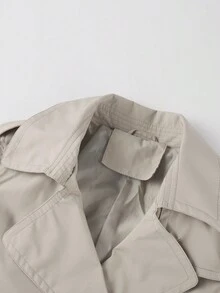 Women's Mid-Length Pocket Jacket, Designed For Commuting In Spring And Autumn - White - View 4