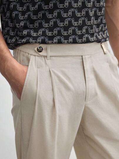 AKNOTIC Business Casual Pantalones casuales de pierna recta y tejido de algodón para hombres, adecuados para primavera y verano