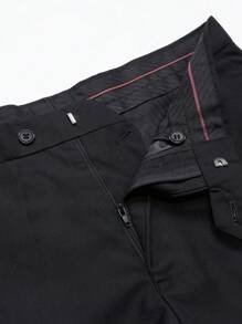 Manfinity Mode 男士1入組方格紋單釦西裝外套＆1入組西裝褲 - 黑色 - 查看 5