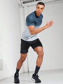 Coreblaze 男友风格男士短袖圆领日常健身运动 T 恤渐变色，四季皆宜 - 彩色 - 查看 6