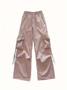 Solid Flap Pocket Cargo Pants