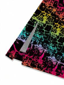 Blusa de uniforme de manga corta con estampado de moda, de uso diario y sencillo para mujeres - Multicolor - Ver 4