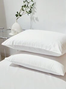 1pair Solid Color Pillowcase Without Filler - White - View 4