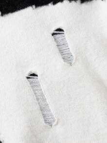 Suéter de manga larga con estampado de mezclilla ANDREILEE, para uso casual - Negro - Ver 5