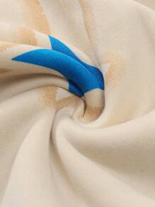 Manfinity Hypemode Men Star & Letter Graphic Thermal Pullover - Khaki - View 7