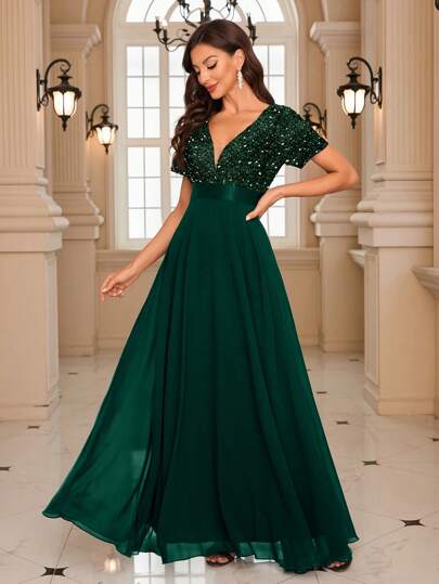  Đầm dạ hội đính sequin UNITHORSE, đầm dạ hội thanh lịch, đầm dự tiệc cưới, đầm tốt nghiệp, đầm cô dâu, đầm sinh nhật, đầm dự tiệc, đầm dạ hội mùa xuân.