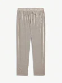 AKNOTIC Business Casual Pantalones casuales rectos de punto largo para hombre con cintura elástica y cordón, adecuados para uso diario en primavera y verano
