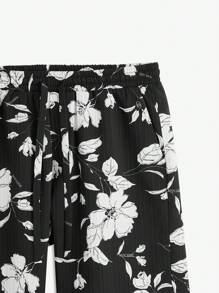 AKNOTIC Business Casual MOCODE Men's Woven Loose-Fit Mid-Waist Shorts With Ditsy Floral, Suitable For Summer