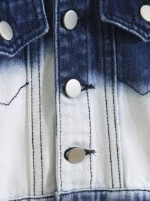 Áo denim rộng rãi thời trang thường ngày cho bé gái kèm quần ống loe giặt cổ điển, 2 món/bộ - Màu xanh lam - Xem 6