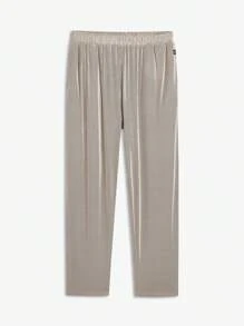 AKNOTIC Business Casual Pantalones casuales rectos de punto largo para hombre con cintura elástica y cordón, adecuados para uso diario en primavera y verano