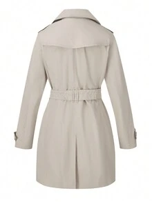 Women's Mid-Length Pocket Jacket, Designed For Commuting In Spring And Autumn - White - View 2