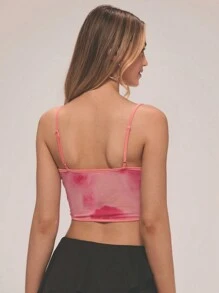 Forever 21 女士夏季新款蕾丝花卉浸染不对称下摆鱼骨派对背心 - 彩色 - 查看 2