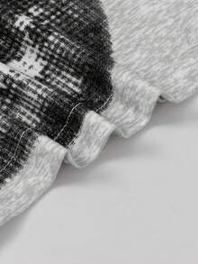 女士休閒龐克圓領短袖唇印時尚哥特街頭風格T恤 - 灰色 - 查看 5