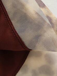 豹紋網紗裙 - 摩卡棕 - 查看 6