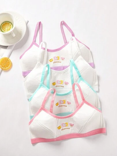 Tween Girl 可爱动物印花吊带短款上衣