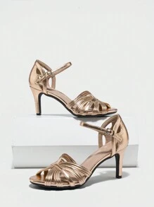 Fashionable & Comfortable Women's Hollow Out Peep Toe Ankle Strap Stiletto High Heel Sandals