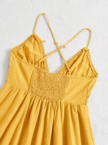 Soleia Tie Front Criss Cross Backless Cami Dress