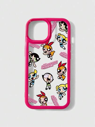 The Powerpuff Girls | ROMWE 1pc Cartoon & Letter Pattern Transparent Phone Case