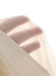 DAZY Women's Solid Color Sheer Long Sleeve Shirt,Fall Women Clothes - Apricot - View 7