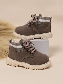 時尚休閒加厚童裝男女靴 - 灰色 - 查看 6