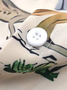 Manfinity RSRT Men Plus Cute Dinosaur Print Shirt Without Tee For Summer, Going Out - Multicolor - View 3