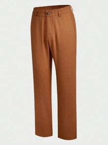 Manfinity VCAY Conjunto de 2 piezas de traje de negocios tejido de manga larga para hombre, chaleco largo y pantalones ajustados, adecuado para primavera y otoño