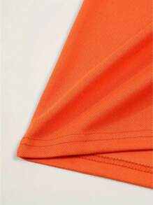 Men Button Contrast Trim Polo Shirt For Summer - Orange - View 7
