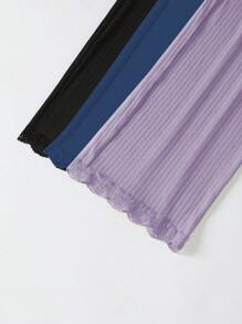 Set de 3 Conjuntos de pijama y ropa de descanso para mujer con top de tirantes de encaje y pantalones, para vacaciones