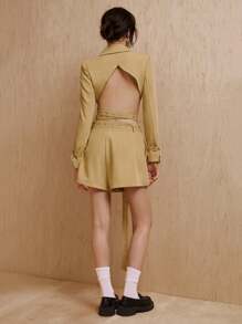 MONSE Mathilde Lhomme Quần short ống rộng túi chéo thắt lưng dài thiết kế riêng, dành cho mùa hè, ngày lễ, kỳ nghỉ, bãi biển, lễ hội, phù hợp với Ibiza - Màu vàng - Xem 7