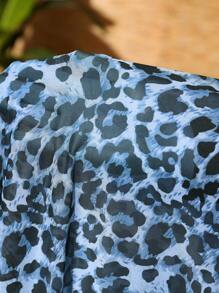 Slaydiva 女士豹纹无袖网眼连衣裙