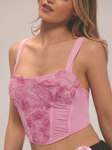 Forever 21 Ruched Bustier Cami Top - Pink - View 2