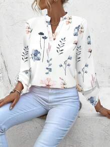 SHEIN Clasi Women's Random Floral Print Simple Daily Shirt