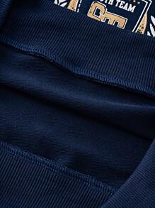 SHEIN Conjunto de 2 piezas JovenDeportivo estilo casual urbano con chaleco estampado y pantalón largo, adecuado para uso diario, viajes, ejercicio, primavera y verano, actividades al aire libre y de vuelta a la temporada escolar - azul real - Ver 8