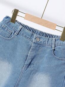 Chaleco con capucha y bolsillo de solapa para niño joven y pantalones cortos sin camiseta - Lavado ligero - Ver 4