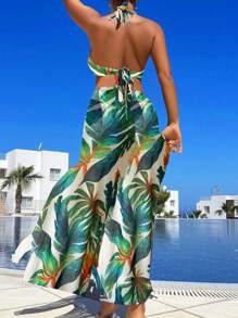 Set Bikini Liên Kết Vòng In Họa Tiết Nhiệt Đới Cho Kỳ Nghỉ Hè - Nhiều màu - Xem 2