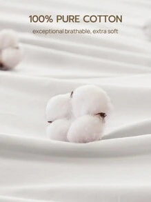 [100% Cotton]1pc Soft & Gentle Flat Sheet, All-Season Comfort And Breathable
