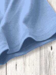 SHEIN Essnce Women's Italian Flag Pattern Summer T-Shirt - Baby Blue - View 4