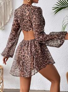 SHEIN VCAY Women's Leopard Print Jumpsuit For Vacation - Multicolor - View 2