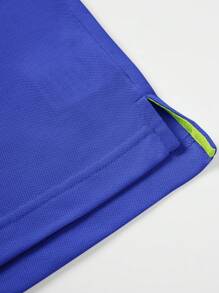 Camisa polo de tenis de manga corta para hombre, transpirable, camiseta deportiva de golf, camisa polo casual de tenis - Azul Marino - Ver 6