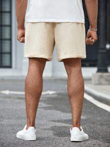 Manfinity Homme Men Plus Drawstring Waist Shorts - Apricot - View 2